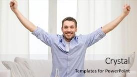  Presentation with supporting - Colorful presentation enhanced with tv and supporting team backdrop and a light blue colored foreground