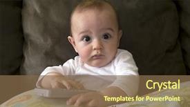  Presentation with control - Presentation design consisting of baby television - infant child plays background and a violet colored foreground