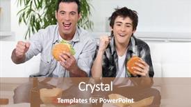  Presentation with burgers - Amazing presentation design having texture background of sedum plants spanish in drops of dew close-up selective focus macro photo backdrop and a shamrock green colored foreground.