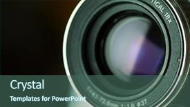  Presentation with lens - Audience pleasing theme consisting of tv camera - video lens special photo f backdrop and a ocean colored foreground