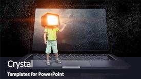  Presentation with children - Audience pleasing presentation theme consisting of tv characters - tv addicted children mixed media backdrop and a  colored foreground