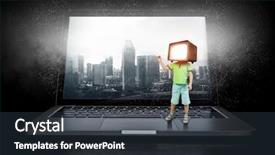  Presentation with children - Audience pleasing PPT theme consisting of tv characters - tv addicted children mixed media backdrop and a  colored foreground