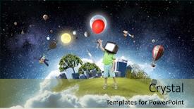  Presentation with children - Presentation consisting of tv characters - tv addicted children mixed media background and a  colored foreground