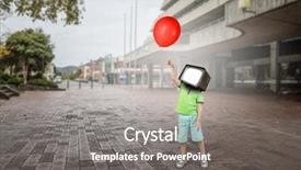  Presentation with children - Presentation theme having tv characters - tv addicted children mixed media background and a  colored foreground