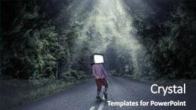  Presentation with children - Colorful slide set enhanced with tv characters - tv addicted children mixed media backdrop and a dark gray colored foreground