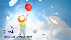  Presentation with children - Slides having tv characters - tv addicted children mixed media background and a sky blue colored foreground