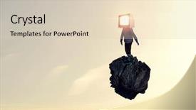  Presentation with children - PPT theme consisting of tv characters - tv addicted children mixed media background and a lemonade colored foreground