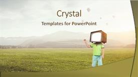  Presentation with children - PPT layouts having tv characters - tv addicted children mixed media background and a  colored foreground