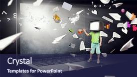  Presentation with children - PPT theme consisting of tv characters - tv addicted children mixed media background and a  colored foreground