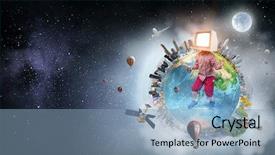  Presentation with children - Beautiful theme featuring tv characters - tv addicted children mixed media backdrop and a light blue colored foreground