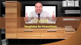  Presentation with furniture - PPT layouts featuring assertiveness - assertive dealer attacking from tv background and a tawny brown colored foreground