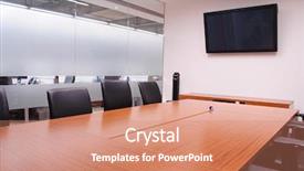  Presentation with television - Cool new presentation design with commercial television - boardroom backdrop and a coral colored foreground