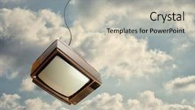  Presentation with television - Presentation consisting of old television falling down background and a light gray colored foreground