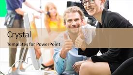  Presentation with video production - PPT layouts featuring set of a commercial background and a coral colored foreground