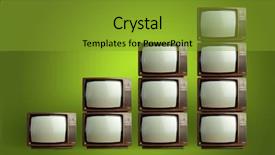  Presentation with vintage tv - Slides having tv screen - vintage tv background and a gold colored foreground