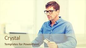  Presentation with online banking - Colorful slide deck enhanced with tv computer free - business online banking internet shopping backdrop and a soft green colored foreground