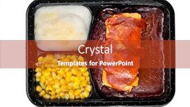  Presentation with corn - PPT theme having tv-dinner-consisting-of-ribs background and a crimson colored foreground
