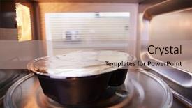  Presentation with dinner - Beautiful presentation theme featuring tv dinner cooking inside microwave backdrop and a coral colored foreground