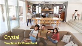  Presentation with us constitution we the people - Slide deck featuring tv in busy family household background and a tawny brown colored foreground