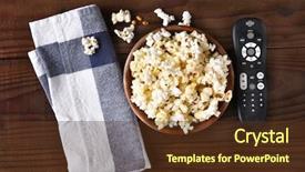  Presentation with wood rustic - Cool new presentation theme with tv junk food - bowl of popcorn towel backdrop and a tawny brown colored foreground