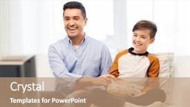  Presentation with technology old vintage television - Presentation theme consisting of tv junk food - family people technology television background and a coral colored foreground