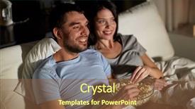  Presentation with people - Presentation design with tv junk food - people family and leisure concept background and a tawny brown colored foreground