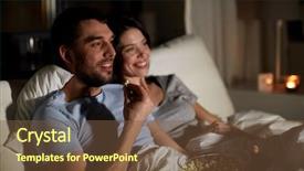  Presentation with family - Audience pleasing slide set consisting of tv junk food - people family and leisure concept backdrop and a tawny brown colored foreground