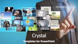  Presentation with photo album - Cool new slide set with tv monitors - businessmen and reaching images streaming backdrop and a  colored foreground