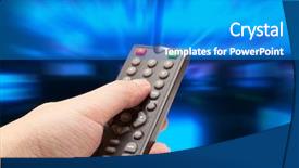  Presentation with controller - Theme enhanced with tv news - watching tv and using remote background and a teal colored foreground