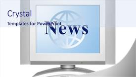  Presentation with news - Theme consisting of tv news isolated on white background and a light blue colored foreground