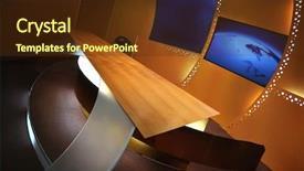  Presentation with broadcast - Presentation theme having tv news professional studio background and a tawny brown colored foreground