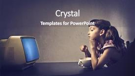  Presentation with breakfast - Slide deck consisting of tv programs - child watching tv background and a tawny brown colored foreground