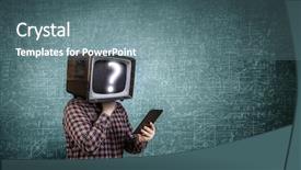  Presentation with television media - PPT theme with tv programs - problem of television addiction mixed background and a ocean colored foreground
