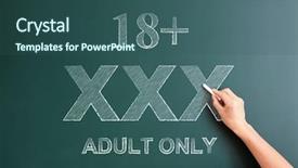  Presentation with rating - Slides consisting of tv rating - 18 plus adult only written background and a ocean colored foreground