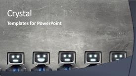  Presentation with head - Amazing slides having tv rating - man with tv instead backdrop and a  colored foreground