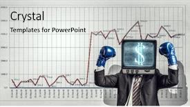  Presentation with head - Amazing slides having tv rating - man with tv instead backdrop and a  colored foreground