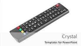 Presentation with remote - Theme featuring tv remote control isolated on white background background and a white colored foreground