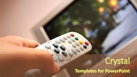  Presentation with remote - PPT theme enhanced with tv remote control towards the television background and a tawny brown colored foreground