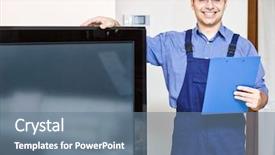  Presentation with television - Slide set featuring branch of juicy ripe red tomato on a wooden background old background and a red colored foreground