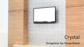  Presentation with wide - Slides with tv screen on wall background and a lemonade colored foreground