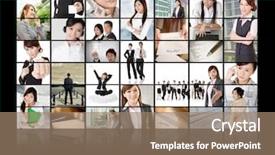  Presentation with wall - Presentation theme enhanced with tv screen wall showing pictures background and a coral colored foreground