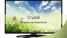  Presentation with brown sugar isolated on white - Beautiful PPT theme featuring tv screens - 4k monitor isolated on white backdrop and a soft green colored foreground