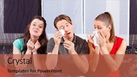  Presentation with women sad - Theme enhanced with tv series - friends - a man background and a red colored foreground