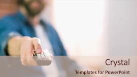  Presentation with living room - Colorful PPT layouts enhanced with tv station - casual man watching tv backdrop and a lemonade colored foreground