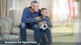  Presentation with television watching - Colorful slide set enhanced with tv station - composite image of father backdrop and a  colored foreground