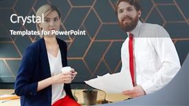  Presentation with staff - Presentation consisting of tv studio staff during working background and a dark gray colored foreground