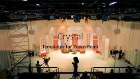  Presentation with studio lights - Cool new presentation with tv-studio-with-camera backdrop and a coral colored foreground