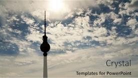  Presentation with sky blue - Audience pleasing theme consisting of tv-tower-in-berlin backdrop and a light gray colored foreground