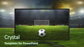  Presentation with translation - Audience pleasing presentation consisting of tv translation of football game backdrop and a tawny brown colored foreground