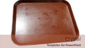  Presentation with reasons - Colorful presentation design enhanced with tv-tray-a-brown-plastic backdrop and a red colored foreground